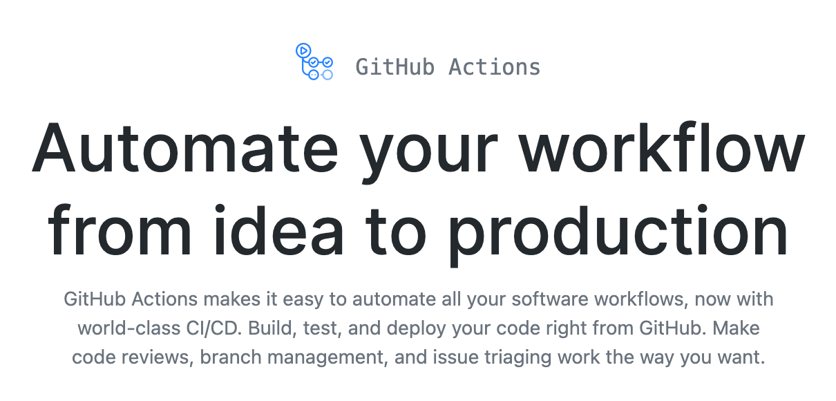 github actions introduction